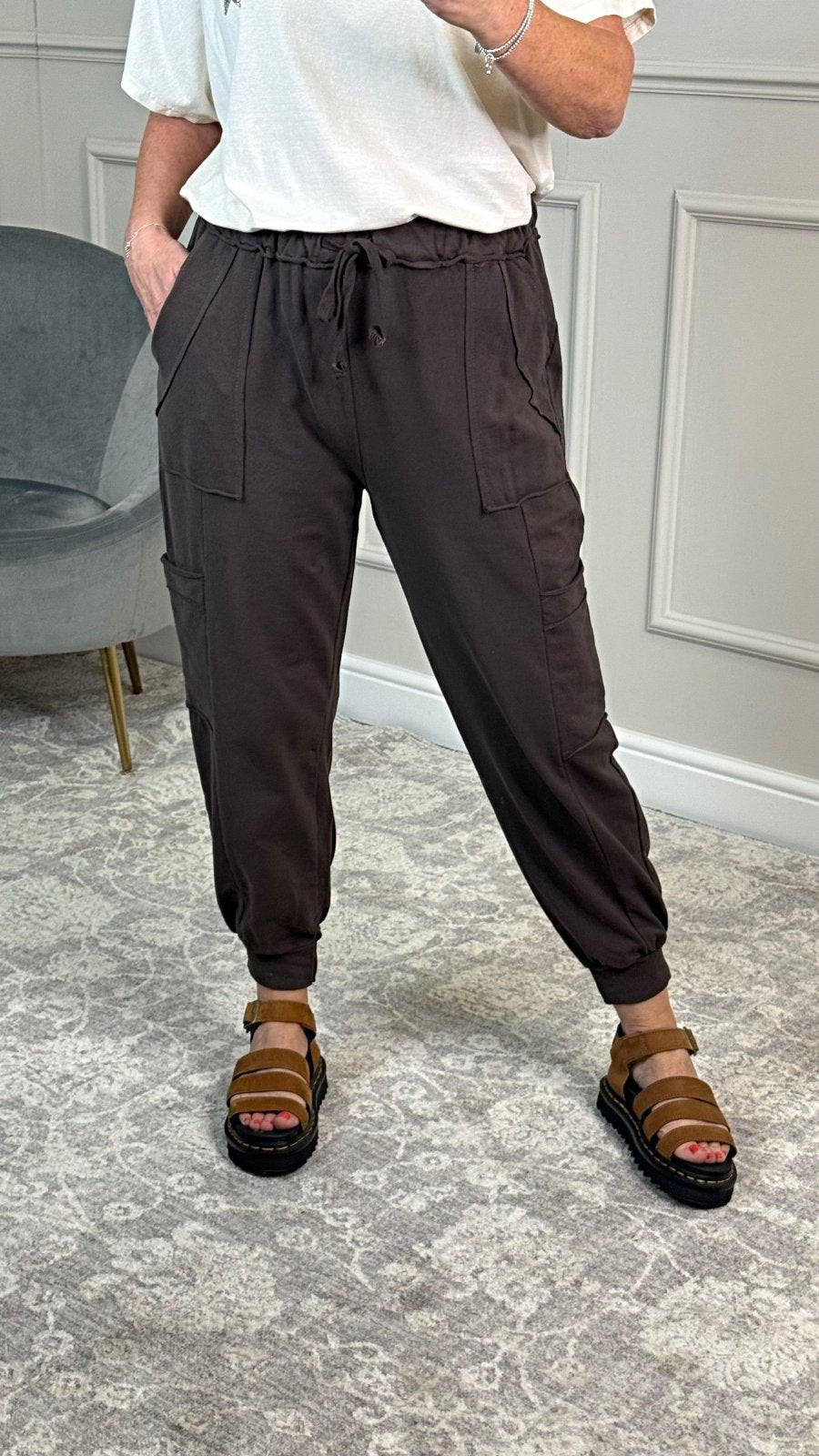 Tanya Cargo Joggers 8 - 16 Chocolate - Susie's Boutique - | Women's Fashion Online