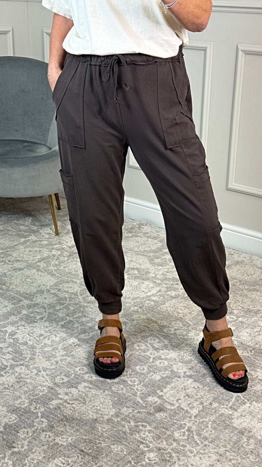 Tanya Cargo Joggers 8 - 16 Chocolate - Susie's Boutique - | Women's Fashion Online