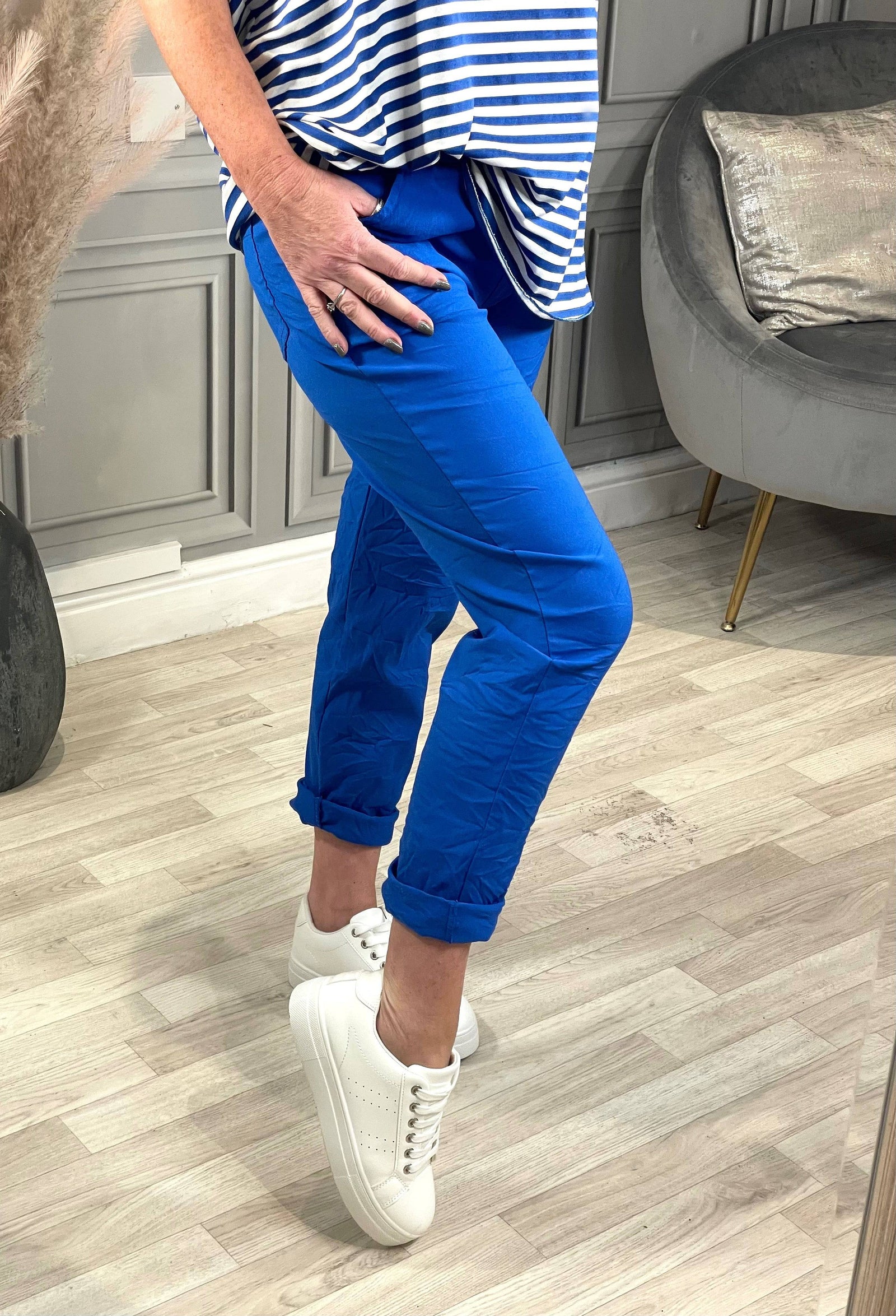 Julia Stretch Magic Trousers 8-22 Cobalt - Susie's Boutique