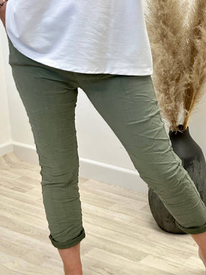 Julia Stretch Magic Trousers 8-22 Khaki - Susie's Boutique