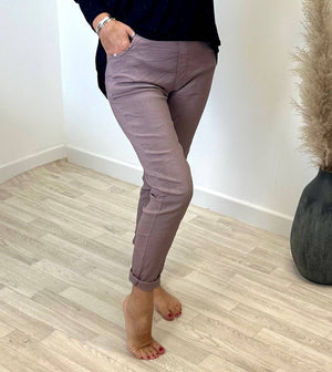 Julia Stretch Magic Trousers 8-22 Mauve - Susie's Boutique
