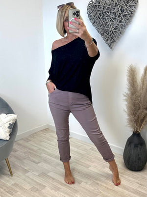 Julia Stretch Magic Trousers 8-22 Mauve - Susie's Boutique