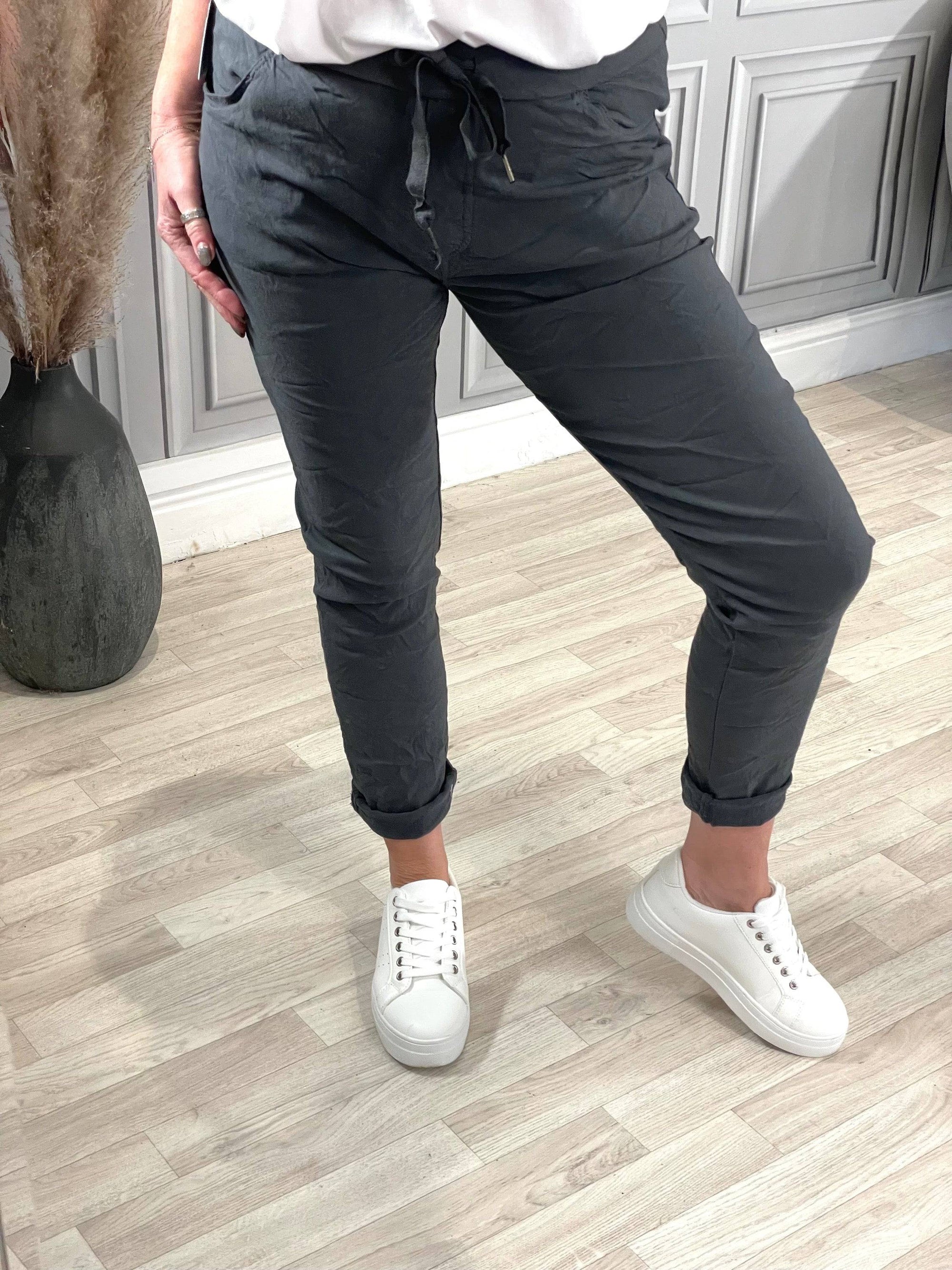 Julia Stretch Magic Trousers 8-22 Slate - Susie's Boutique