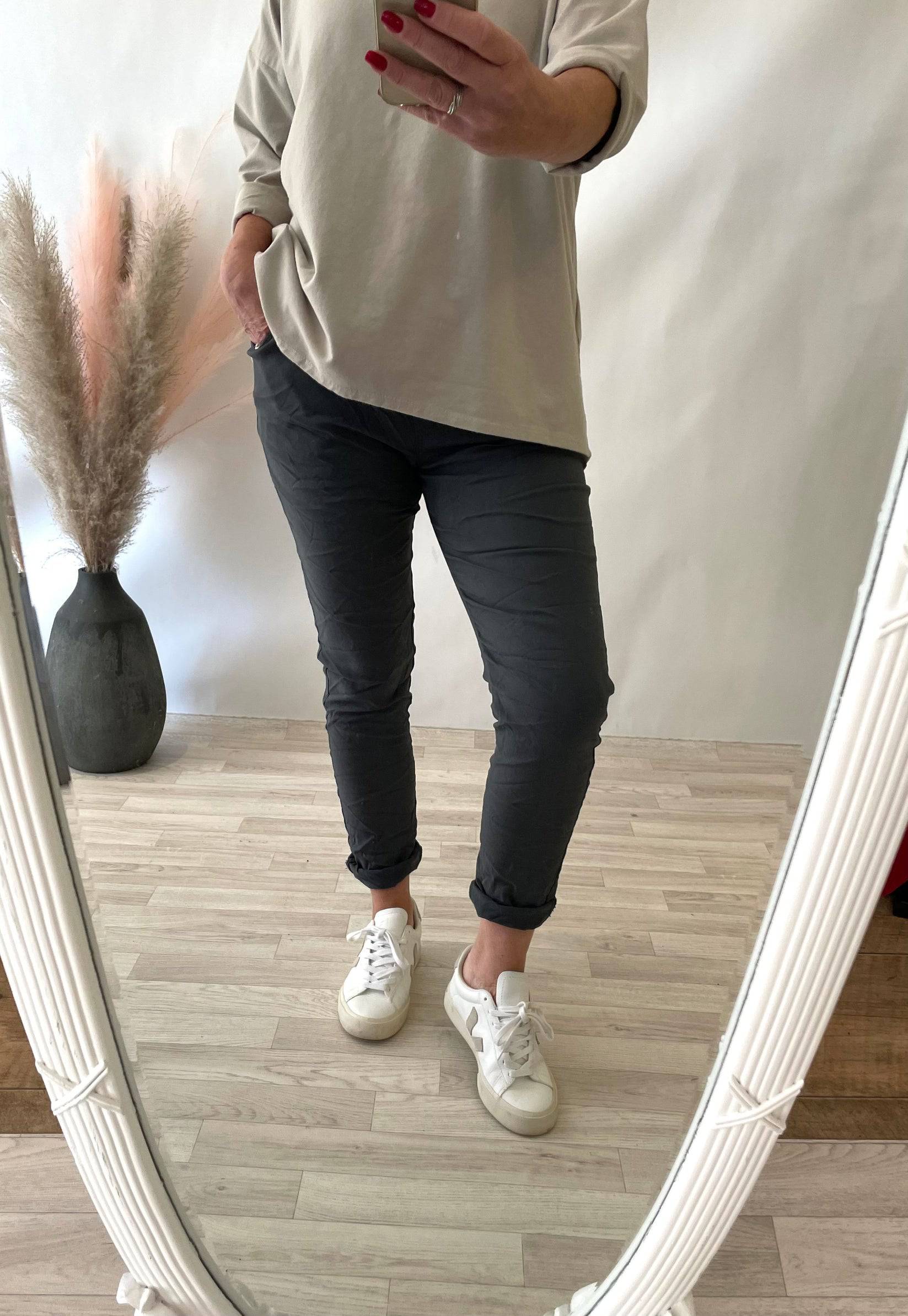Julia Stretch Magic Trousers 8-22 Slate - Susie's Boutique
