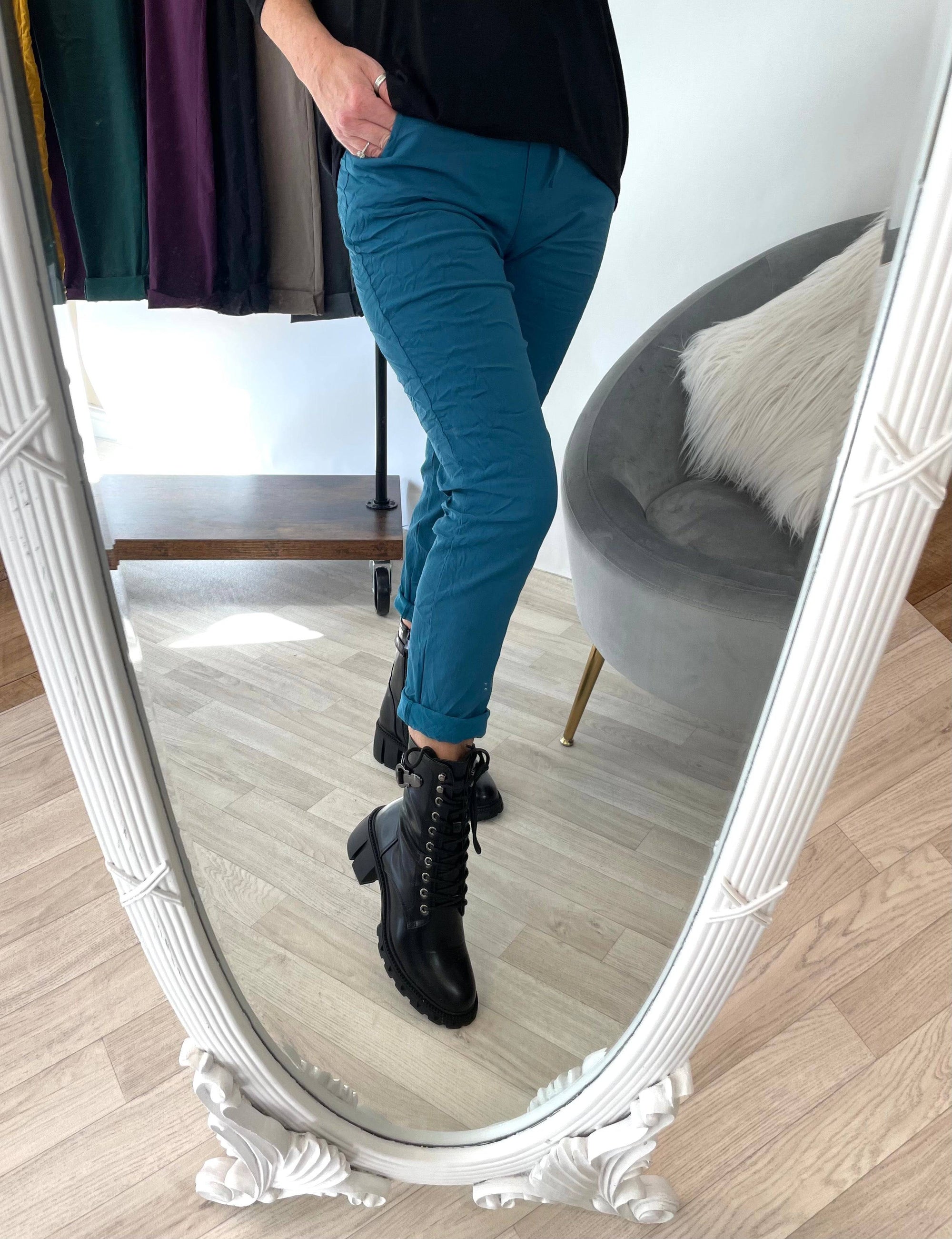Julia Stretch Magic Trousers 8-22 Teal