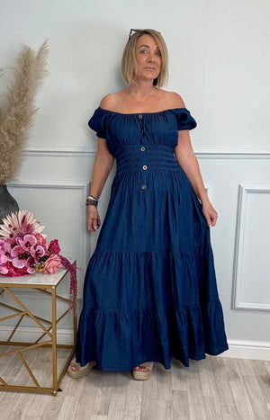 Ria Chambray Magic Maxi Dress 8-18 - Susie's Boutique