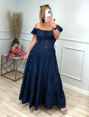 Ria Chambray Magic Maxi Dress 8-18 - Susie's Boutique