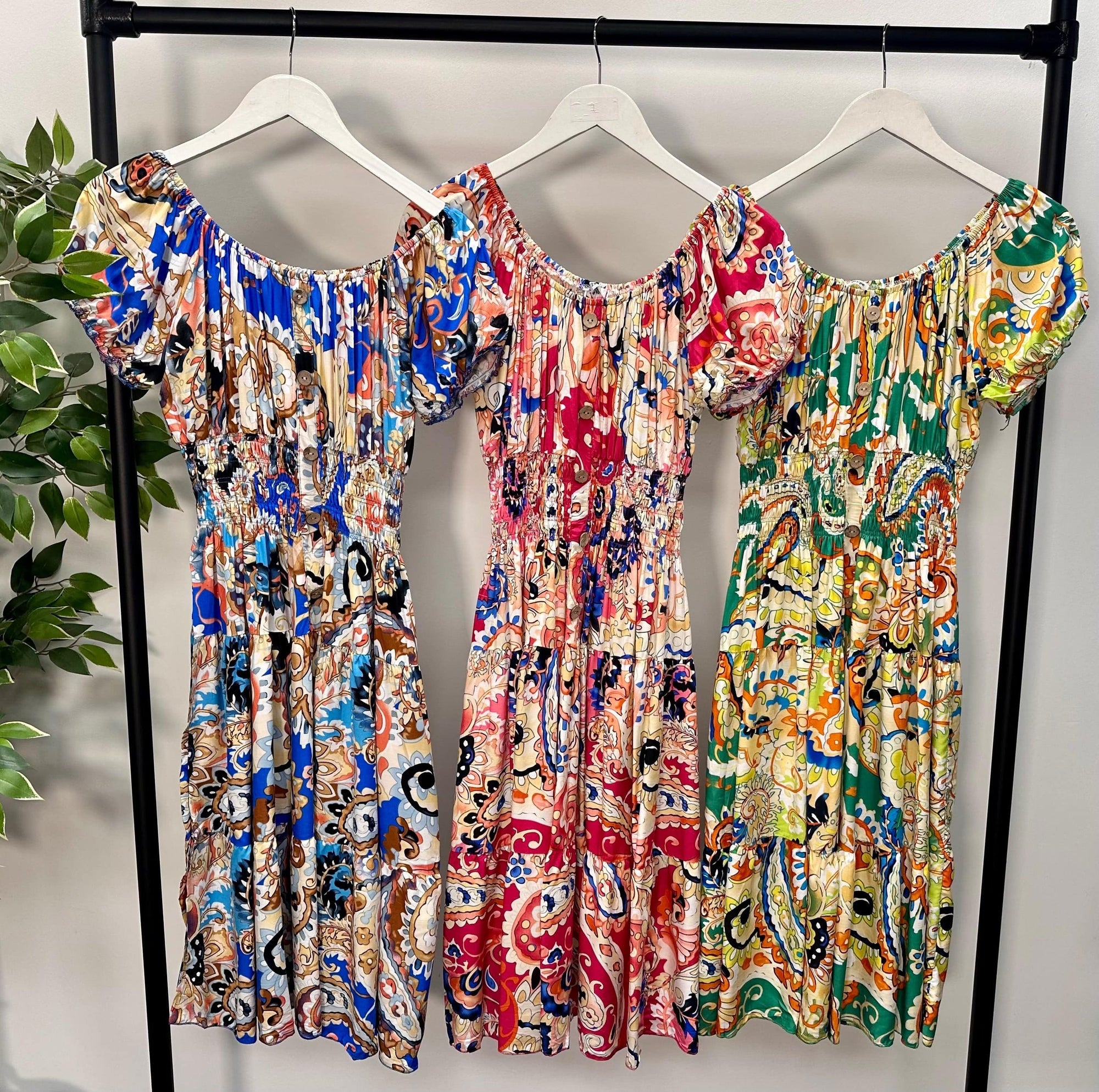 Erin Large Paisley Magic Midi Dress 8-22 Green ZU808-5