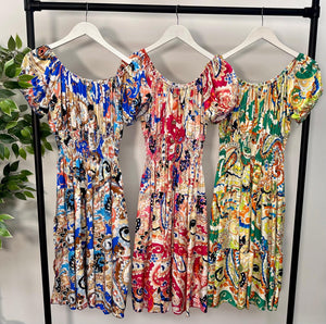 Erin Large Paisley Magic Midi Dress 8-22 Green ZU808-5