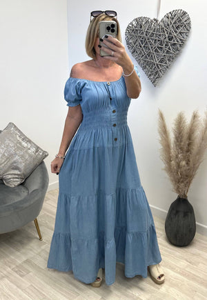 Ria Chambray Magic Maxi Dress 8-18 - Susie's Boutique