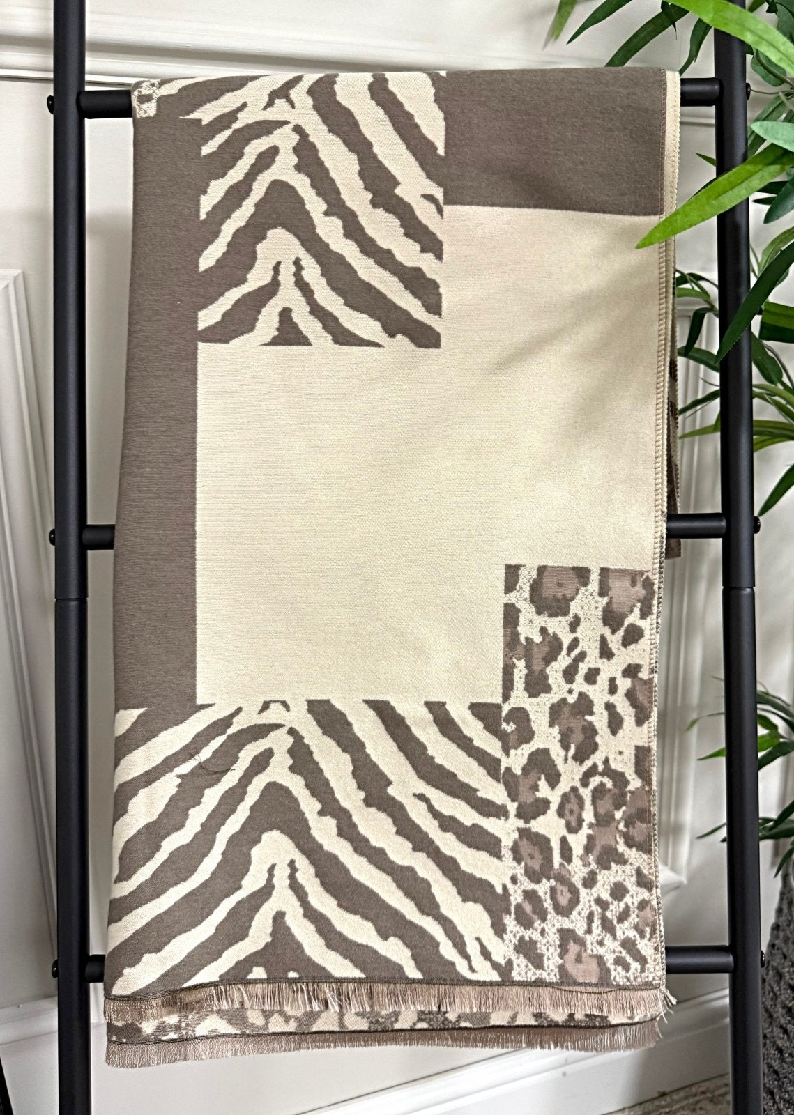 Reversible Animal Print Patchwork Scarf – Zebra & Leopard - Susie's Boutique - | Women's Fashion Online