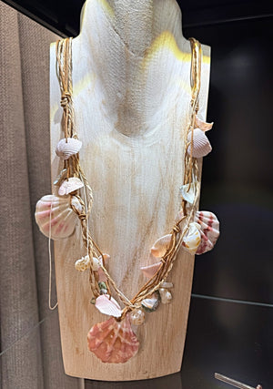 Natural Shell Beaded Boho Necklace - Susie's Boutique - | Women's Fashion Online