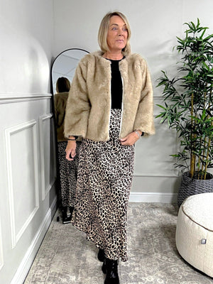 Vivienne Luxe Faux Fur Jacket 8 - 14 Beige - Susie's Boutique - | Women's Fashion Online