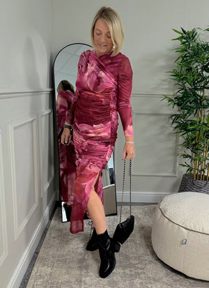 Leona Mesh Maxi Dress 8 - 14 Berry Lily - Susie's Boutique - | Women's Fashion Online