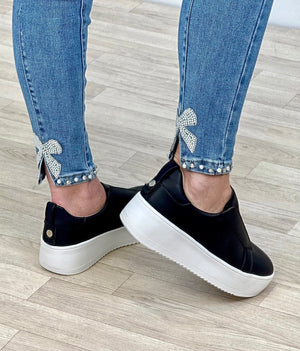 Riva Slip - On Platform Trainers Black - Susie's Boutique - | Women's Fashion Online