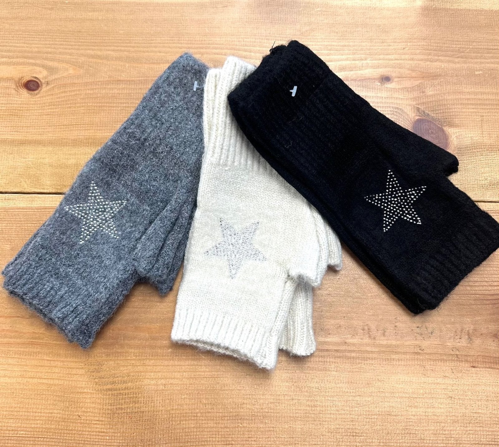 Fingerless Star Gloves (3 Colours) - Susie's Boutique - | Women's Fashion Online