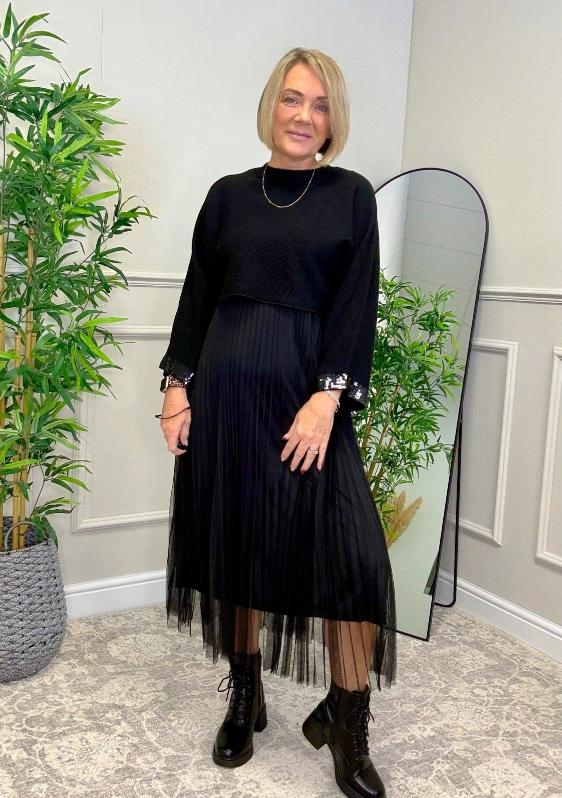 Aurelia Jumper & Pleated Tulle Dress Set – Black - Susie's Boutique - | Women's Fashion Online