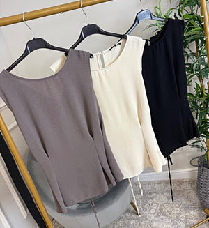 Elina Tie - Back Sleeveless Top 10–18 Sand - Susie's Boutique - | Women's Fashion Online