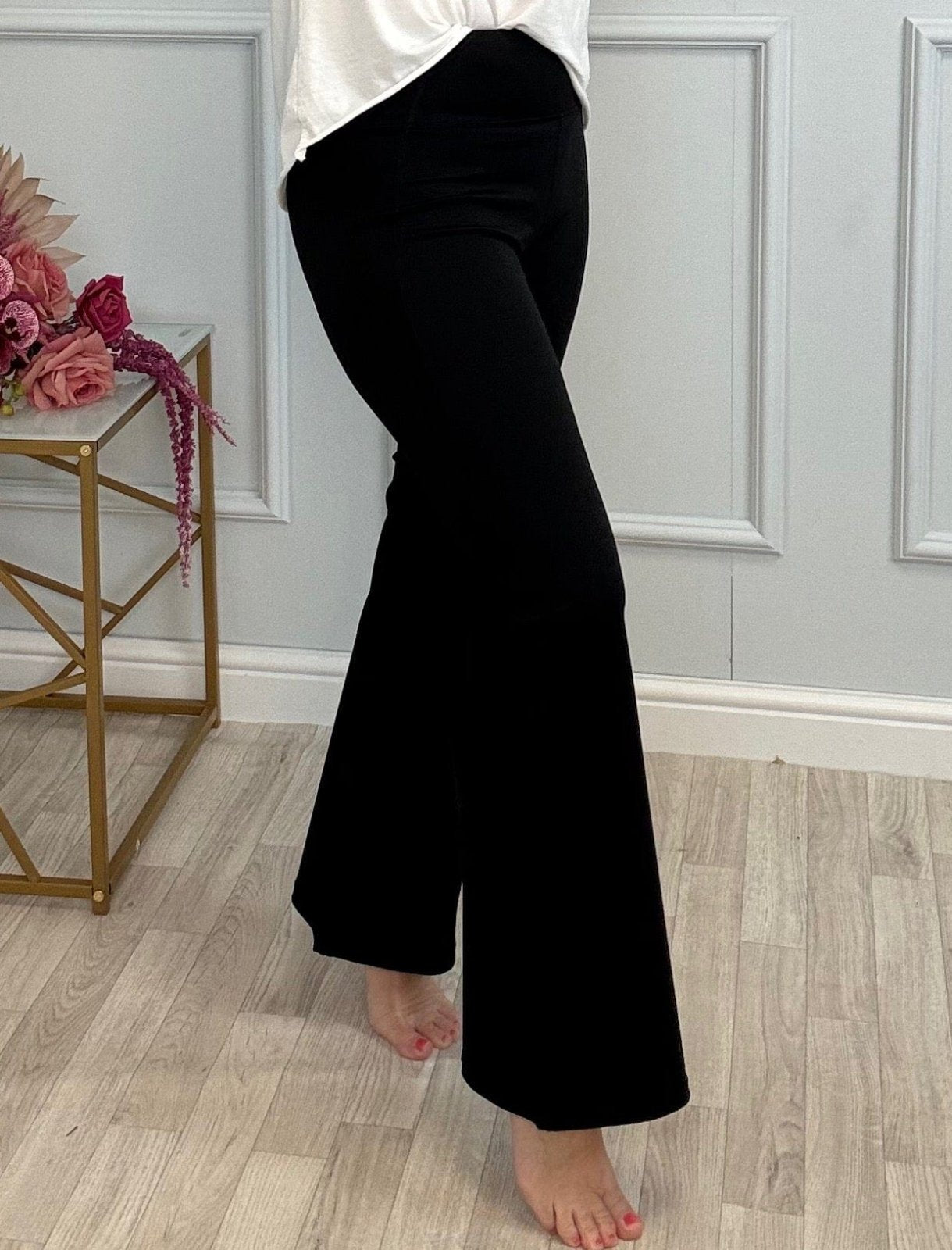 Sasha Flared Sporty Leggings 8–18 Black - Susie's Boutique - | Women's Fashion Online