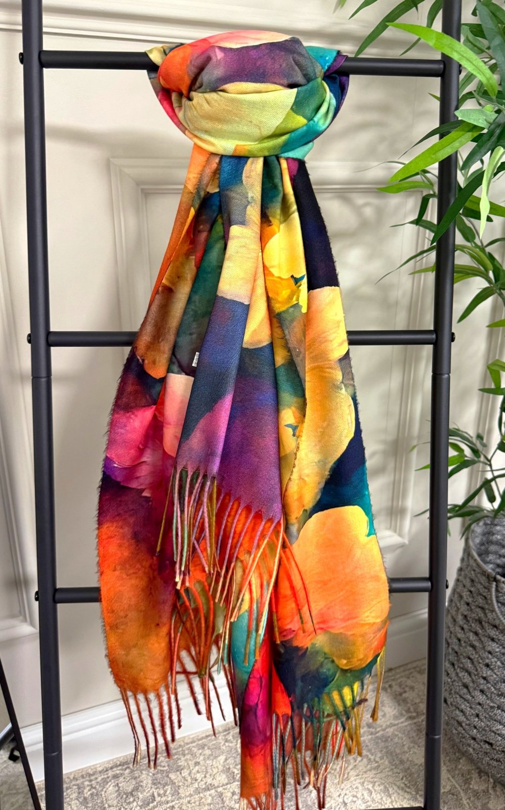 Watercolour Floral Tassel Scarf – Bright Bloom - Susie's Boutique - | Women's Fashion Online