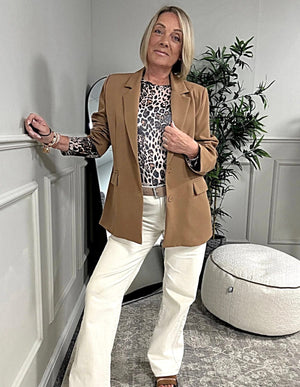 Valentina Blazer 10 - 16 Camel - Susie's Boutique - | Women's Fashion Online