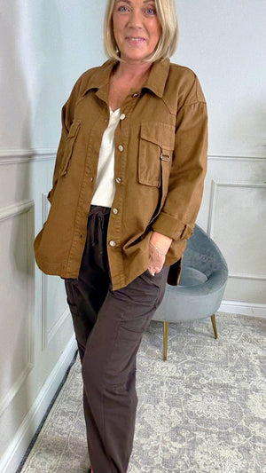 Liora Utility Denim Jacket 10–18 Caramel - Susie's Boutique - | Women's Fashion Online