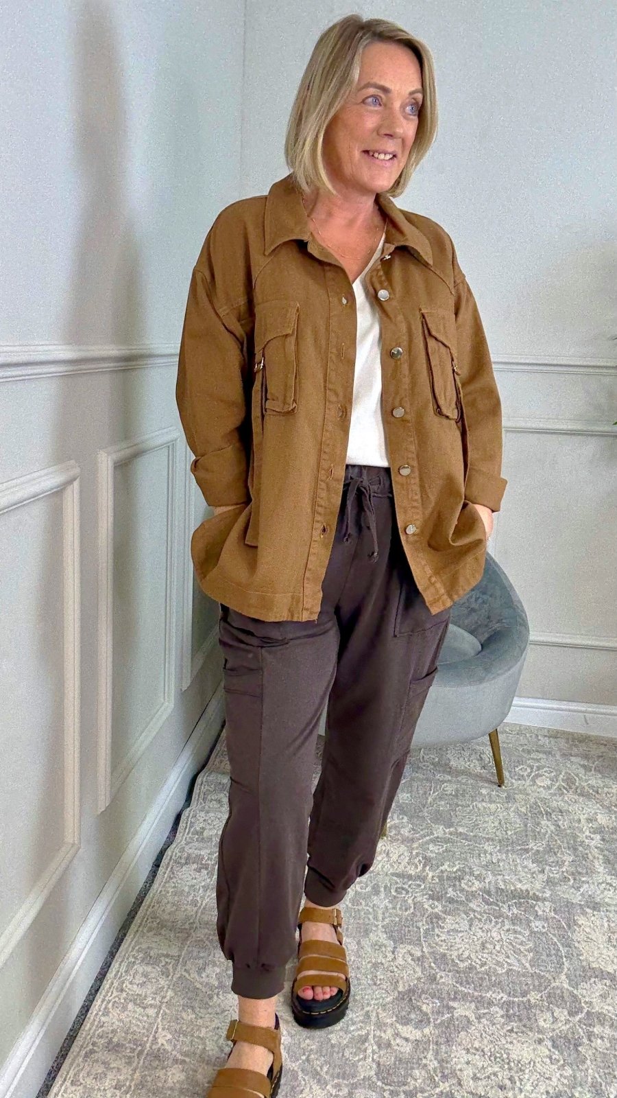 Liora Utility Denim Jacket 10–18 Caramel - Susie's Boutique - | Women's Fashion Online