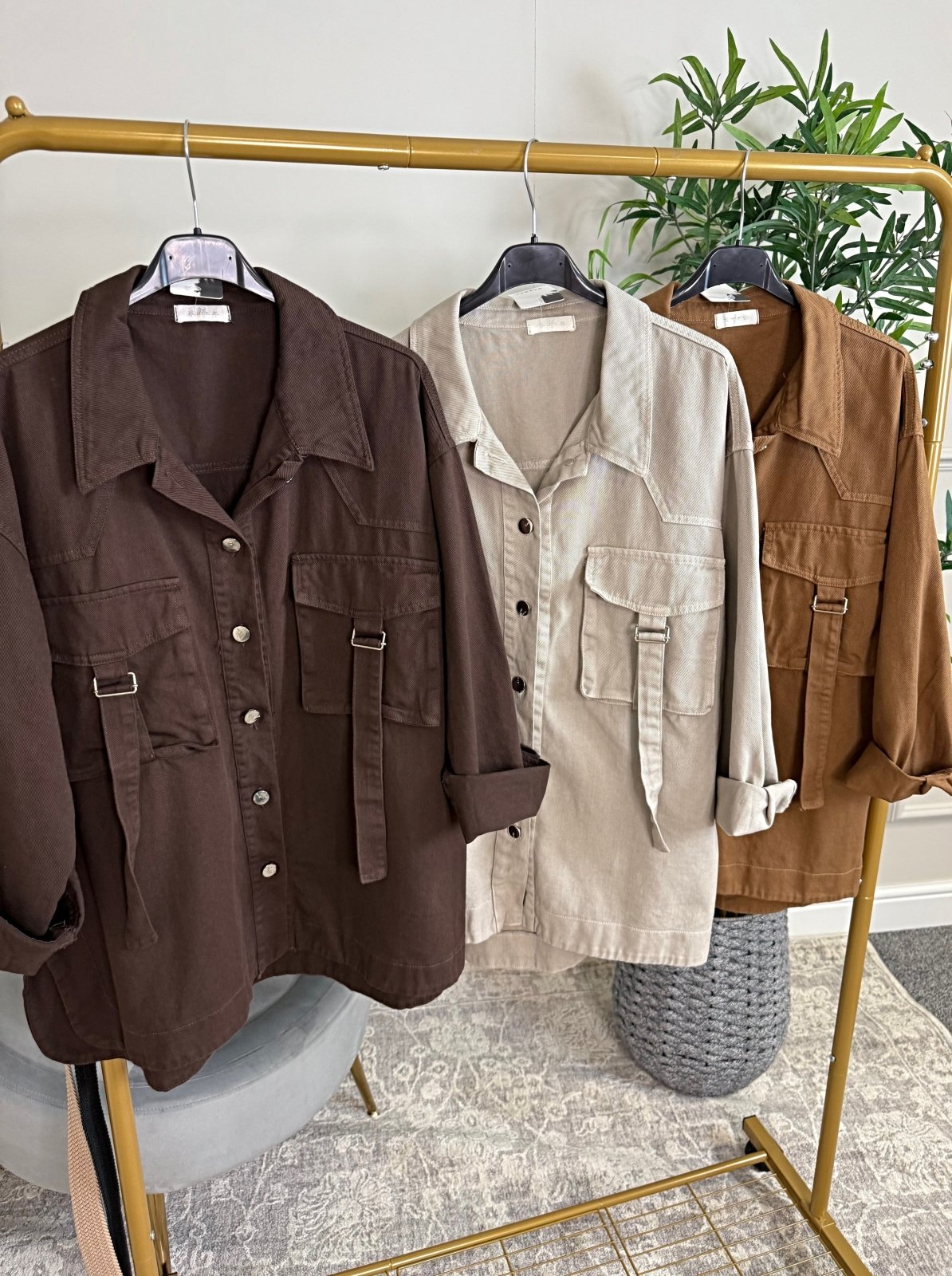 Liora Utility Denim Jacket 10–18 Caramel - Susie's Boutique - | Women's Fashion Online