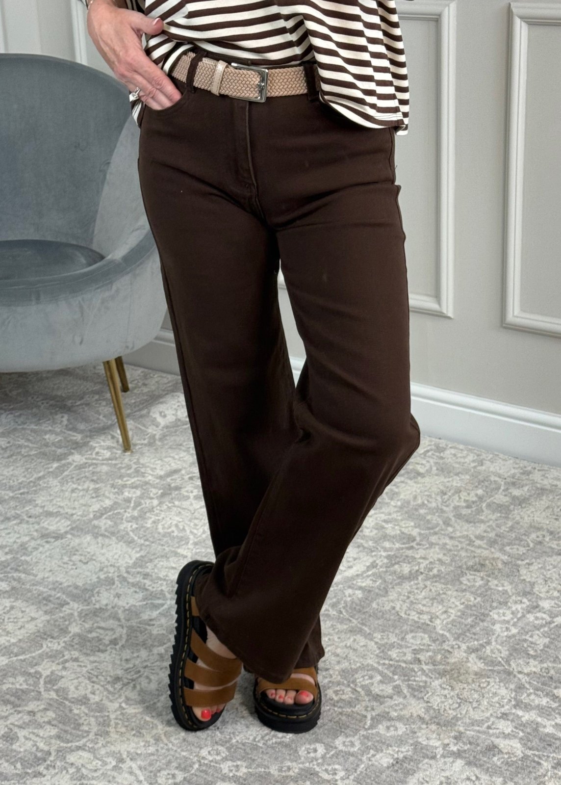 Callie Wide - Leg Jeans 10 - 20 Chocolate - Susie's Boutique - | Women's Fashion Online