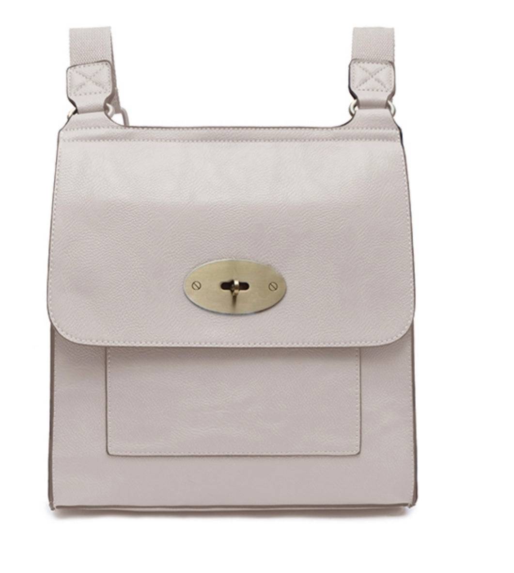 Large Tilly Messenger Crossbody Bag Beige - Susie's Boutique