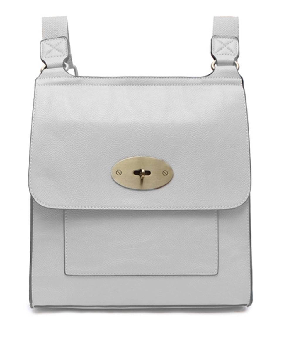 Large Tilly Messenger Crossbody Bag Grey - Susie's Boutique