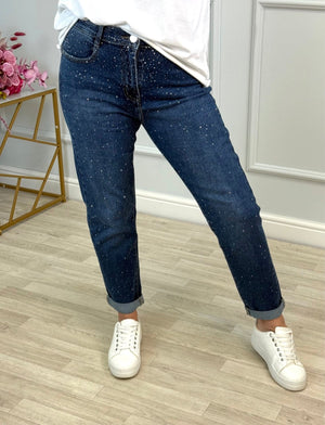 Emily Diamanté Jeans Dark Wash 29" Leg Sizes 10–26 - Susie's Boutique - | Women's Fashion Online