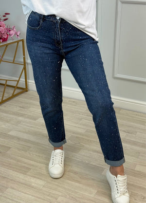 Emily Diamanté Jeans Dark Wash 29" Leg Sizes 10–26 - Susie's Boutique - | Women's Fashion Online