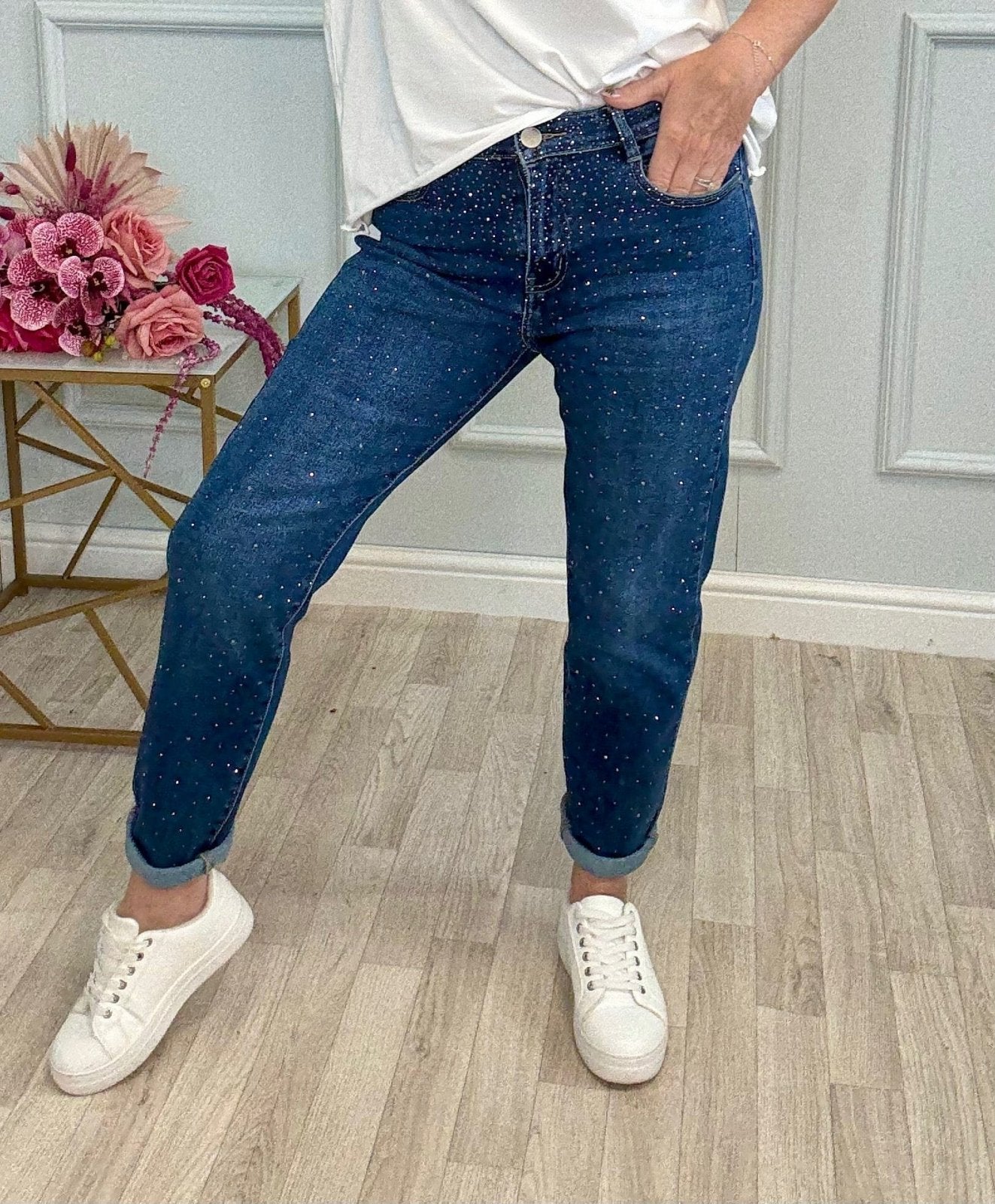 Emily Diamanté Jeans Dark Wash 29" Leg Sizes 10–26 - Susie's Boutique - | Women's Fashion Online