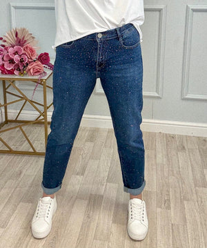 Emily Diamanté Jeans Dark Wash 29" Leg Sizes 10–26 - Susie's Boutique - | Women's Fashion Online