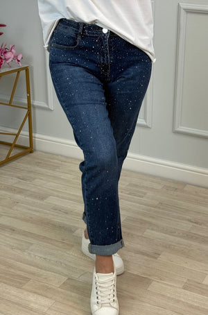 Emily Diamanté Jeans Dark Wash 29" Leg Sizes 10–26 - Susie's Boutique - | Women's Fashion Online