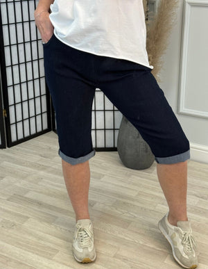 Emma Magic Stretch Denim Shorts Sizes 8–20 Dark Wash - Susie's Boutique - | Women's Fashion Online