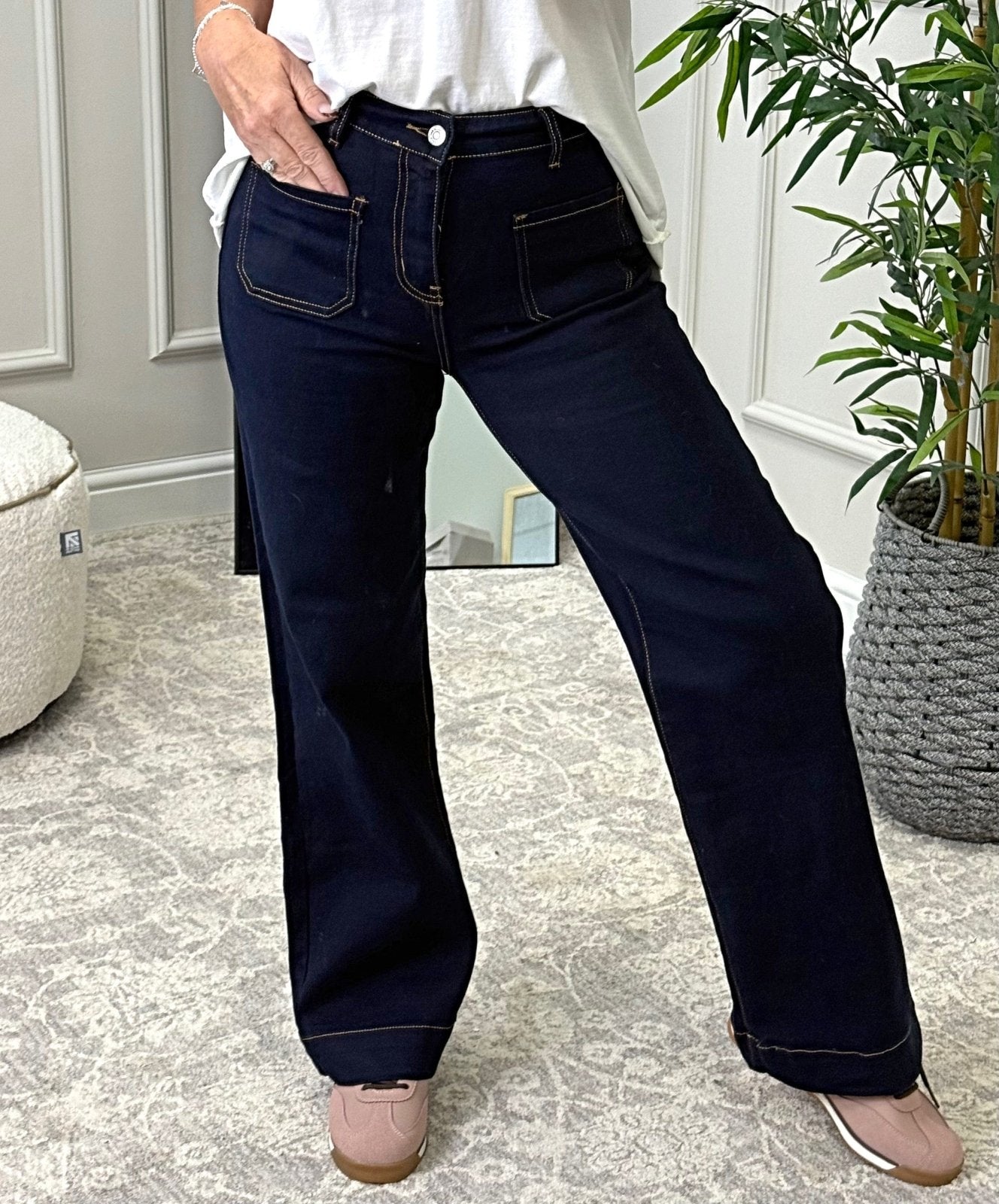 Lucy Straight Leg Retro Pocket Jeans Dark Wash – Sizes 8–16 - Susie's Boutique - | Women's Fashion Online