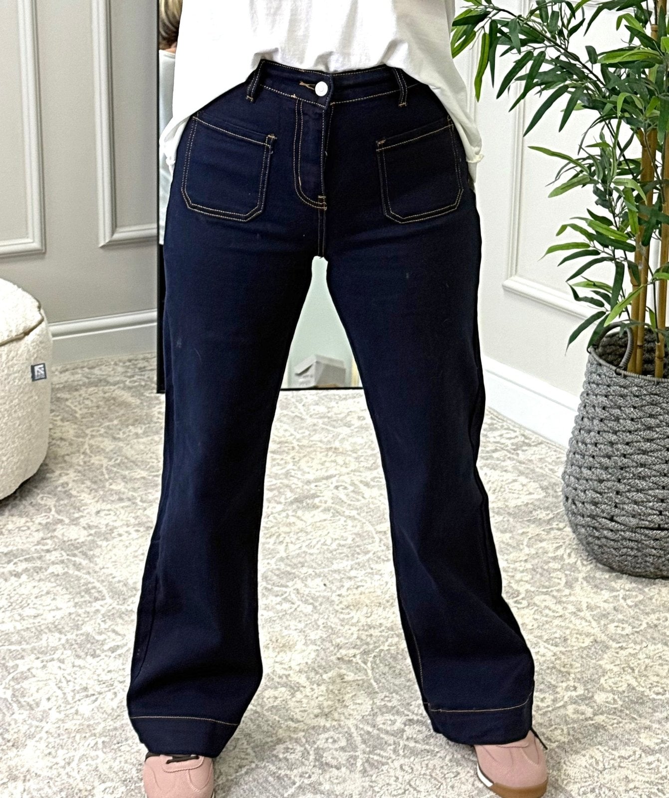 Lucy Straight Leg Retro Pocket Jeans Dark Wash – Sizes 8–16 - Susie's Boutique - | Women's Fashion Online