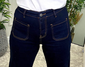 Lucy Straight Leg Retro Pocket Jeans Dark Wash – Sizes 8–16 - Susie's Boutique - | Women's Fashion Online