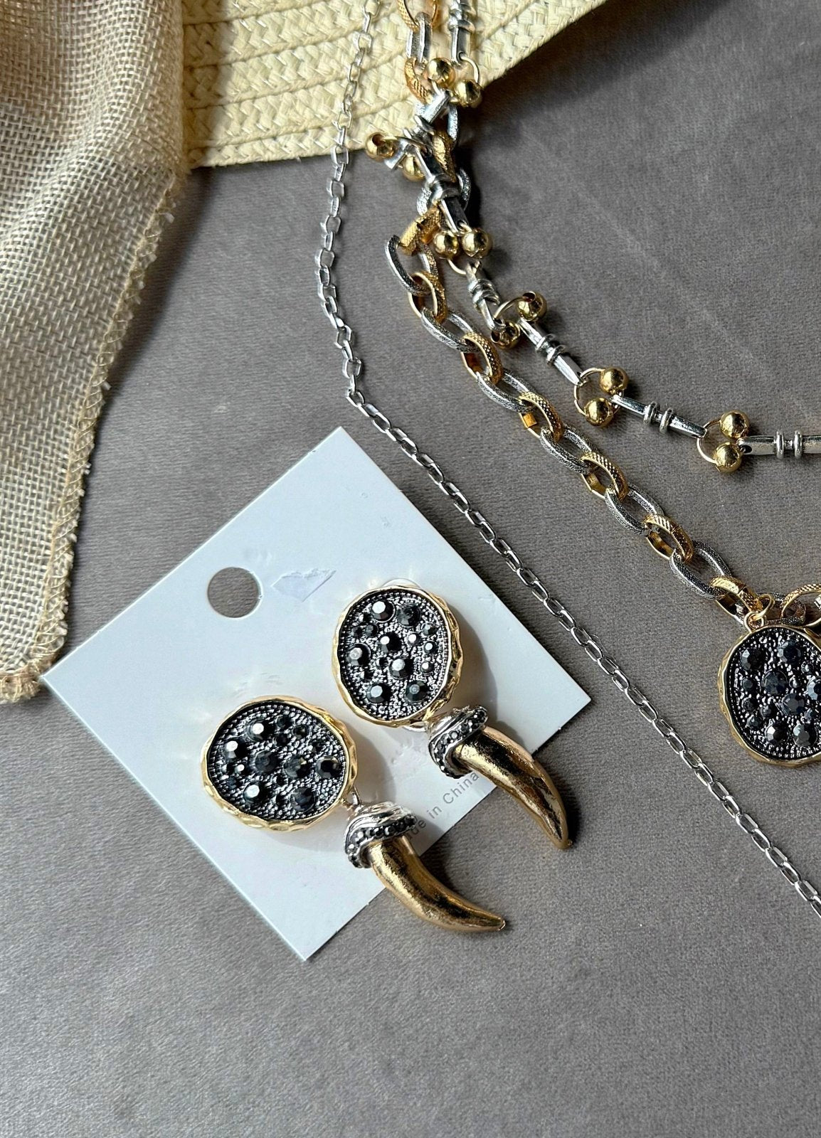 Gold Fang Drop Earrings - Susie's Boutique - | Women's Fashion Online