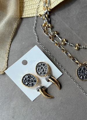 Gold Fang Drop Earrings - Susie's Boutique - | Women's Fashion Online