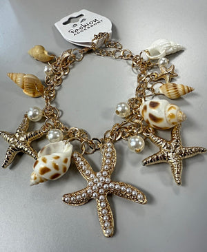 Seashell & Starfish Charm Bracelet - Susie's Boutique - | Women's Fashion Online