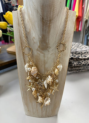 Shell & Starfish Charm Statement Necklace - Susie's Boutique - | Women's Fashion Online