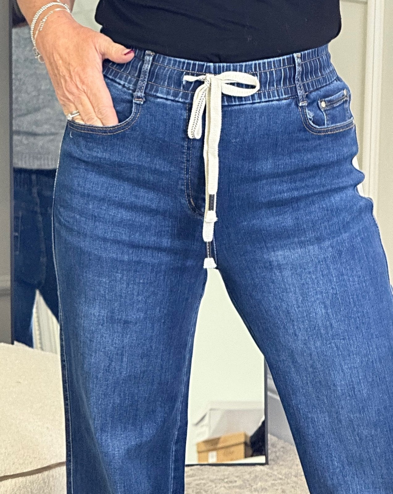 G - Smack Ember Wide - Leg Stretch Denim Drawstring Jeans – Sizes 8–18 - Susie's Boutique - | Women's Fashion Online