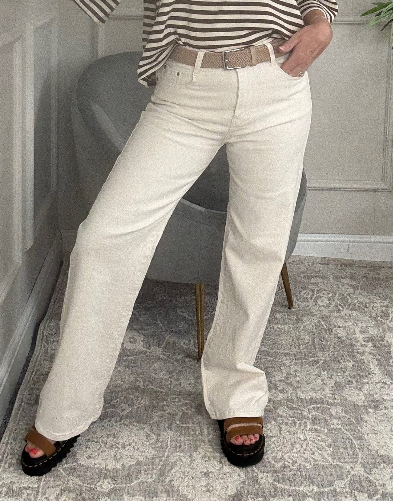 Callie Wide - Leg Jeans 10 - 20 Ecru - Susie's Boutique - | Women's Fashion Online