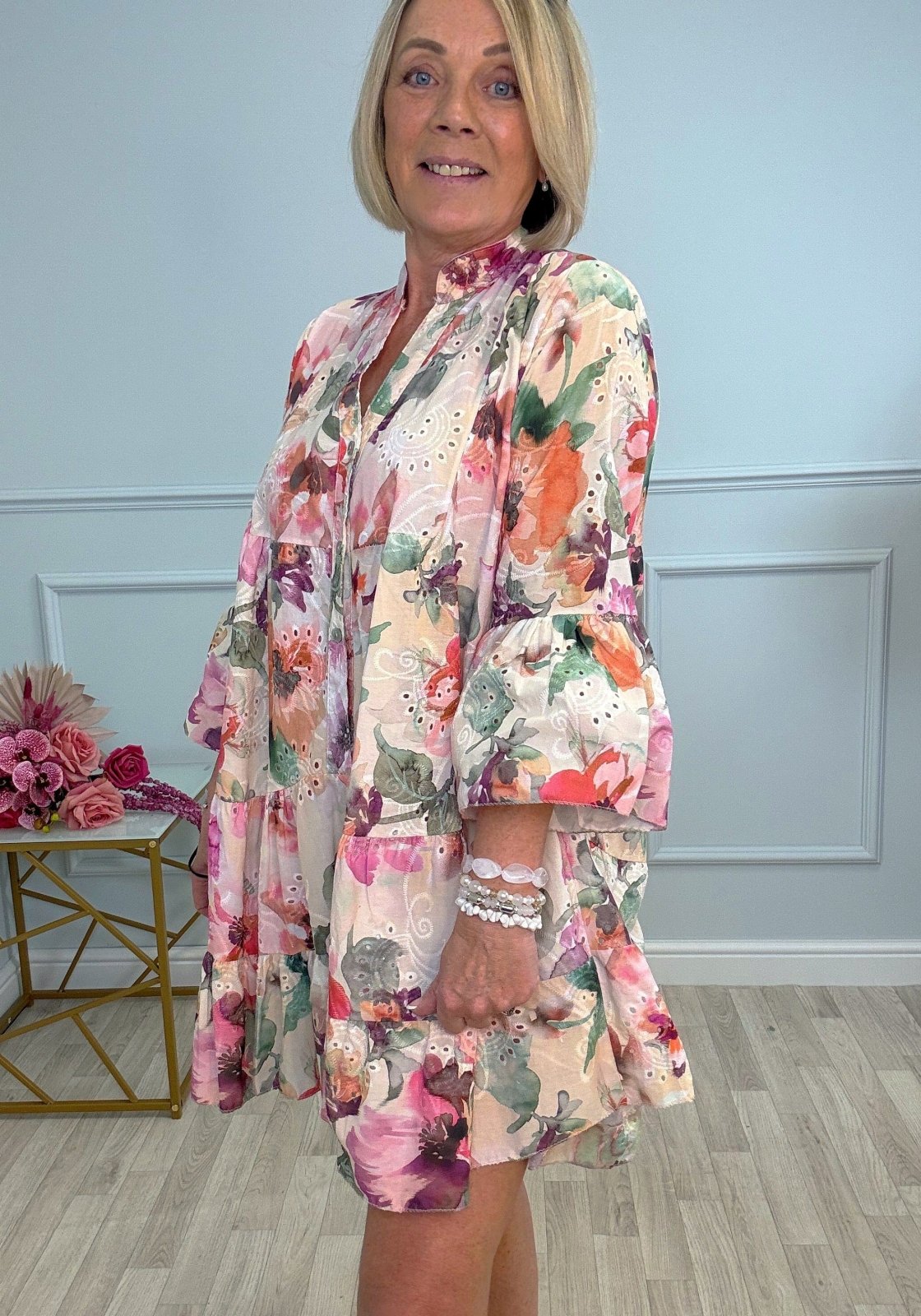 Leah Broderie Anglaise Floral Smock Tunic Dress 8–18 - Susie's Boutique - | Women's Fashion Online