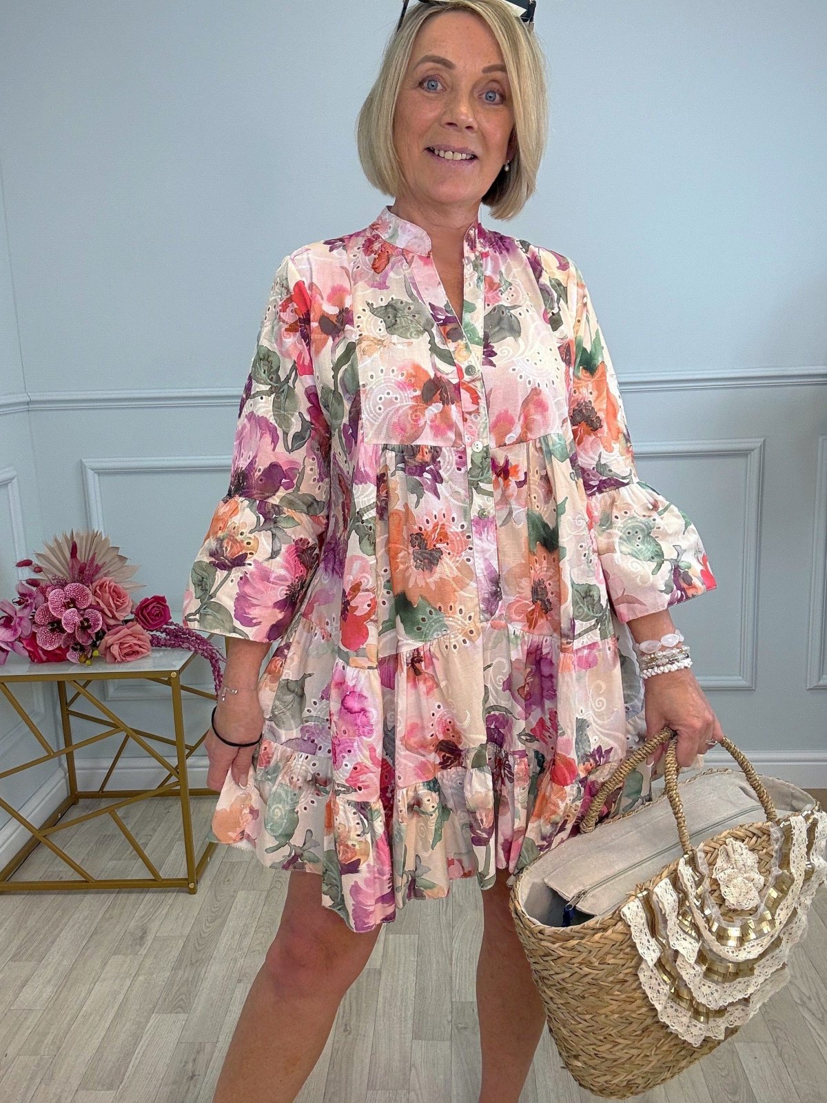 Leah Broderie Anglaise Floral Smock Tunic Dress 8–18 - Susie's Boutique - | Women's Fashion Online