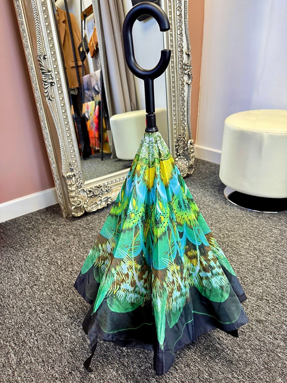 Green Bloom Upside Down Umbrella - Susie's Boutique - | Women's Fashion Online