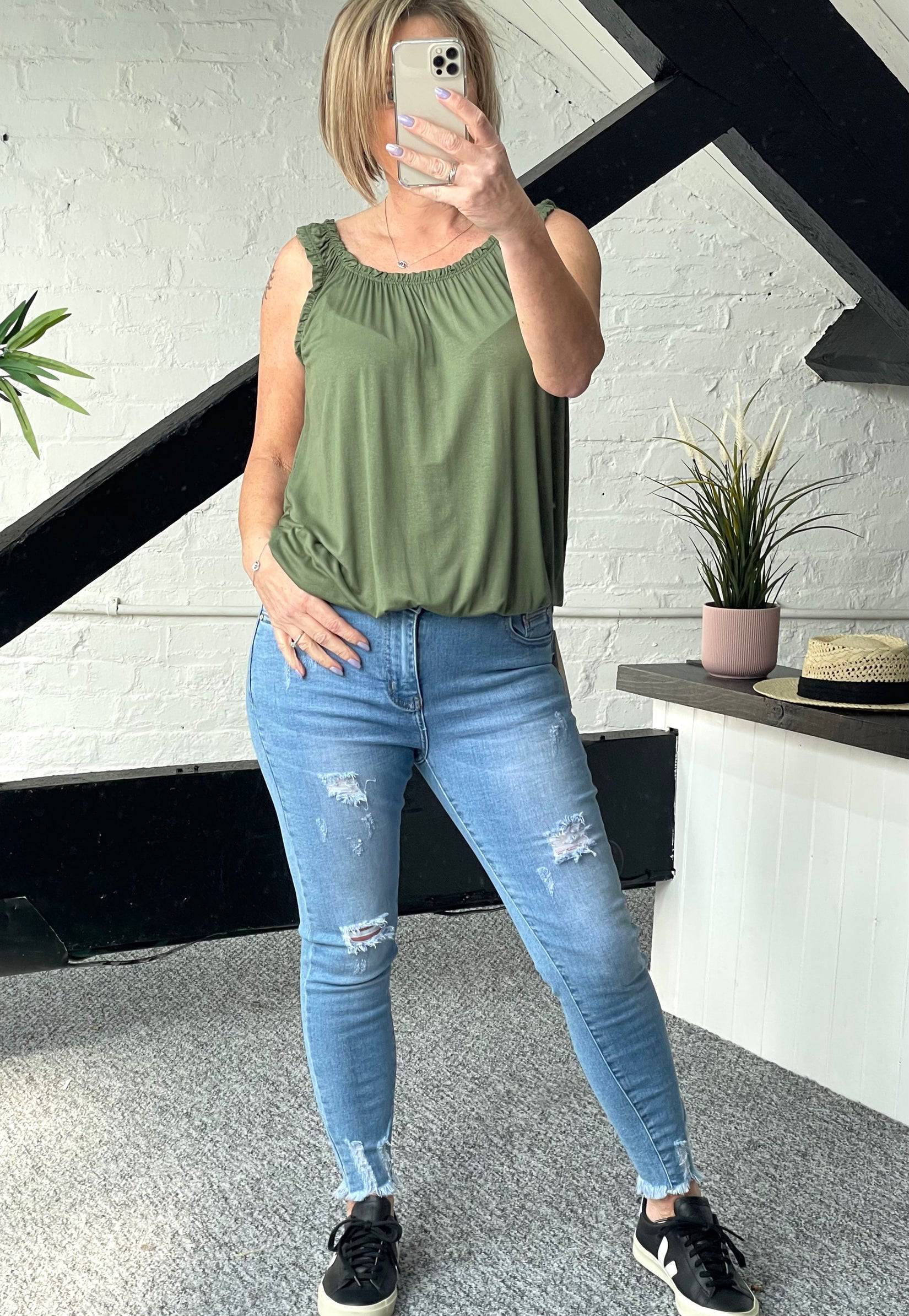 Leanna Bubble Vest 8-18+ Khaki - Susie's Boutique